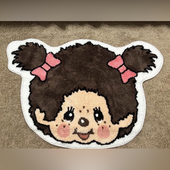 NWT Monchhichi Girl Head Shaped Rug - Picture 7 of 7